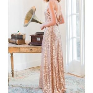 Jenny Yoo • rose gold sequin dress